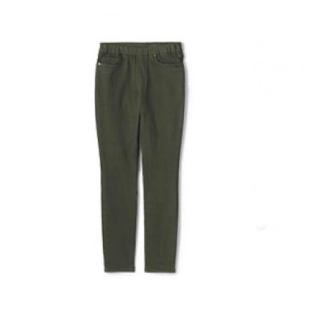 LANDSEND Wms Plus Size Elastic Semi High Rise Pull On Skinny Legging Jeans